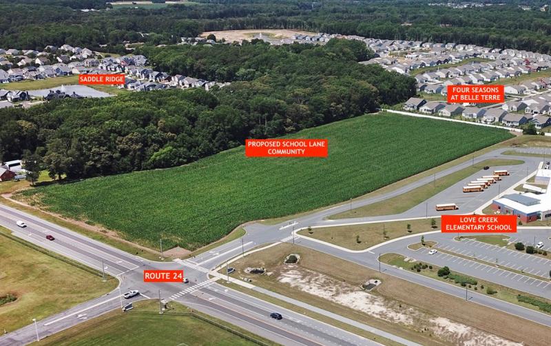 The proposed School Lane townhome project along Route 24 includes 84 multifamily units on 22 acres. NICK ROTH PHOTO